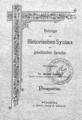 Beitrage zur Historischen Syntax der griechischen Sprache, Wurzburg, 1882-1907, ΦΣΑ 13