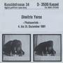 Kunoldstrasse 34 gallerieDimitris Yeros -Photoserials- :4. bis 31. Dezember 1981.[γραφικό υλικό]. Πρόσκληση
