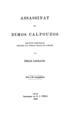Assassinat de Dimos Calpouzos : Relation historique / redigee par Comnas Tracas et publiee par Emile Legrand. Leyde: Imprimerie de E. J. Brill, 1893.