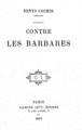 Denys Cochin, Contre les Barbares, Paris, 1899, ΦΣΑ 312  
