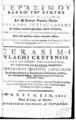 Γεράσιμος Βλάχος, Θησαυρός της εγκυκλοπαιδικής βάσεως τετράγλωσσος , Σελίδα Τίτλου- Εισαγωγή, Βενετία 1659, ΦΣΑ 2885