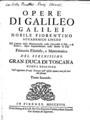 Galileo Galilei, Opere di Galileo Galilei Nobile Fiorentino …, T.2, Firenze, 1718, ΦΣΑ 3115