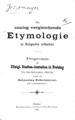 Die Analog vergleichende Etymologie in Beispielen erlautert verfasst von Sebastian Zehetmayer ___. Freising: Buchdruckerei von F.P. Datterer, 1884. 
