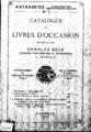 Catalogue de livres d'Occasion en vente chez Charles Beck Librairie internationale et universitaire à Athenes.Athènes :Charles Beck,1901.