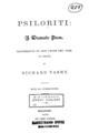 Psiloriti : a dramatic poem illustative of life under the Turk in Crete / by Richard Vasey. Bradford: [Printed by Thomas Brown], 1896.