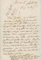 M. (Jean Baptiste Genevieve Marcllin) Bory de Saint-Vincent, Επιστολή του συνταγματάρχη Bory de Saint-Vincent προς στρατηγό. Παρίσι: [χειρόγρ.], [χ.χ.] Σεπτέμβριος 1.