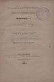 Συλλογή διαφόρων εγγράφων αφορώντων λογαριασμούς Αδελφών Κανακάρη καί τινα δικαστικά έγγραφα του Γεωργίου Δ. Κανακάρη και της συζύγου αυτού Μαριγώς Γ. Κανακάρη.Εν Αθήναις :Εκ του Τυπογραφείου των Αδελφών Βαρβαρρήγου,1875.