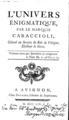 Louis-Antoine Caraccioli, L'univers enigmatique,  A Avignon, M.DCC.LIX. [=1759], ΦΣΑ 2977