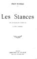 Jean Moréas, Les stances, Paris: Mercvre de France, 1918.