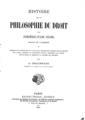 Friedrich Julius Stahl, Histoire de la Philosophie du Droit, Paris, 1880, ΦΣΑ 1014