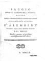 Jean Le Rond d' Alembert, Saggio sopra gli elementi della filosofia, Lucca, 1760, ΦΣΑ 2371
