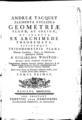 Andreae Tacquet Trigonometria plana, nec non Trigonometria sphaerica Rogerii Boscovich et Sectiones conicae Guidonis Grandi Cum amplissimis Annotationibus, et Additionibus Octavioni Cameti, T.1, 1781.