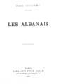 Les Albanais /Gabriel Louis Jaray.Paris :Librairie Felix Alcan,1920.