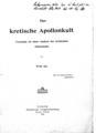 Der Kretische Apollonkult.Leipzig :Dieterich'sche sbuchhandlung,1908.