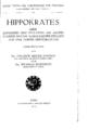 Hippocratis De aere aquis locis /Mit der alten lateinischen Ubersetzung; herausgegeben von G. Gundermann.Bonn :A. Marcus und E. Weber,1911.