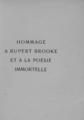 Hommage à Rupert Brooke et à la poesie immortelle.[Athenes] :[Imp. Hestia],[1931].