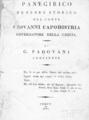 Panegirico funebre storico del conte Giovanni Capodistria governatore della Grecia / Di G. Padovani Corcirese. Corfu: [s.n.], 1832.