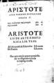 Αριστοτέλης, Αριστοτέλους Τέχνης Ρητορικής Βιβλία Γ', Venetiis, Anno a partu virginis MDXXXVI. [=1536], ΦΣΑ 2422